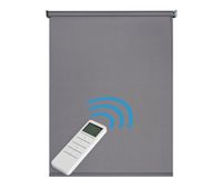 estor motorizado opaco estores enrollables blackout automatico con bateria motor y mando premium gris oscuro 140 x 250cm