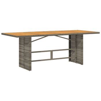 Mesa De Jardín，mesa Para Exteriores，mesa De Patio Superficie Madera Acacia Ratán Gris 190x80x75cm