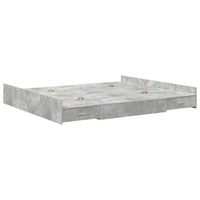 cama con almacenamiento con cabecera gris hormigon 200 x 200 cm