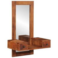 espejo de pared con cajones madera maciza de acacia 60x33x90 cm vidaxl