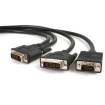 Cable de 1,8m Multiplicador de VÃdeo DVI-I Macho a DVI-D Macho y HD15 VGA Macho para Monitor - Splitter