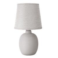 aigostar - lampara de ceramica de mesa cuerpo de diseno sencillo color gris pantalla de tela color gris casquillo e14 lamparas de mesita de noche perfecta para el salon dormitorio o recibidor