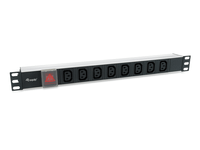 regleta alimentacion aluminio rack 19 1u 8 tomas tipo c13 iec320 con interruptor cable 18m