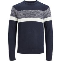 jack  jones jersey 12236760 jjpannel knit crew neck aw23 jnr navy blazer blocking para nino