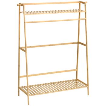 Perchero de pie 114x40x139 cm madera natural
