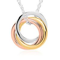colgante plata 925 brillante tricolor