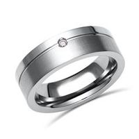 anillo de titanio parcialmente pulido de 6 mm de ancho
