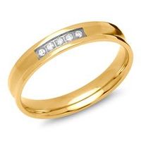 anillo mujer acero inoxidable chapado en oro 4 mm juego de piedras