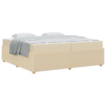 Estructura De Cama Crema 200 X 200 Cm Tela Vidaxl