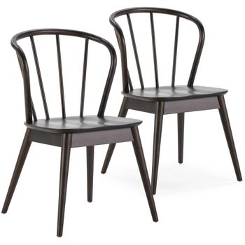 Pack 2 sillas color cappucino, madera maciza