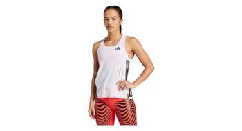 Camiseta blanca adidas adizero para mujer