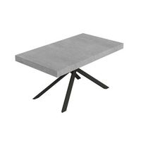 mesa extensible niket 160244x80 cm patas hormigon antracita