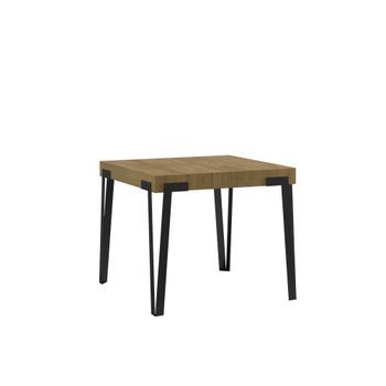 Mesa Extensible 90x90/246 Cm Rio Roble Natural Estructura Antracita