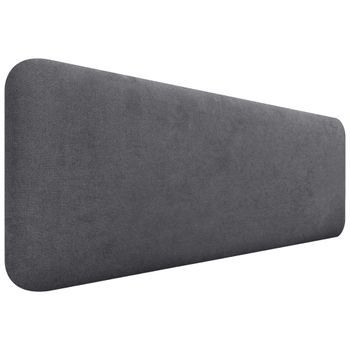 Dhome Cabecero Tapizado Liso Redondeado Tela Para Pared Acústicos Cabeceros Absorbentes Cabezal Cama Dormitorio (gris Ceniza, 140cm)