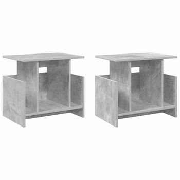 Soporte De Tv 2 Uds | Mueble De Salón | Gabinete De Tv Gris Concreto 50 X 35 X 45 Cm