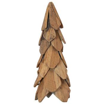 Árbol De Navidad | Decoraciones De Navidad Con Soporte Marrón 51 Cm Madera De Teca Maciza