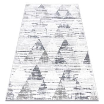 Alfombra Poli 9051a Geométrico, Triangulos Blanco / Negro 80x150 Cm