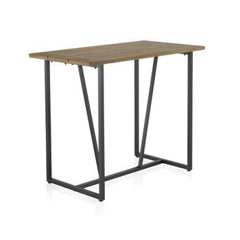 Mesa De Bar De Metal Con Tapa De Madera