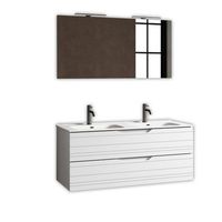 composicion bano de doble lavabo 5 piezas solmira blanco mate en mdf