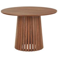 mesa de comedor redonda de madera oscura 110cm estilo escandinavo liv