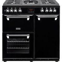 stoves ellingwood 90dft dual fuel range cooker - black  chrome black