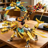 bloques de construccion de la serie moc ninja set de juguete de dragon mecha monastery car regalo de cumpleanos y navidad