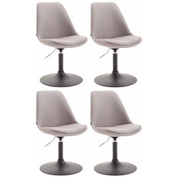 Set De 4 Sillas De Comedor Maverick En Tela Gris 57x48x76 Cm Clp