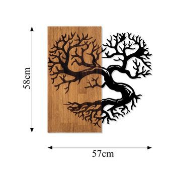 Decoración Pared De Madera Monumental Árbol 4 Nogal Negro 58x58 Cm