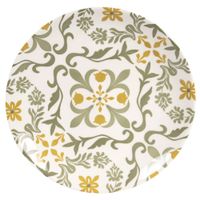 plato llano de ceramica blanca ocre y verde d 267 cm