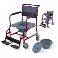 silla inodoro  mobiclinic con tapa  reposabrazos abatibles  reposapies extraibles  burdeos  ancla