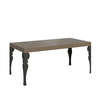 Mesa Extensible Paxon Premium 200/304x90 Cm En Gris Tórtola Con Patas Antracita