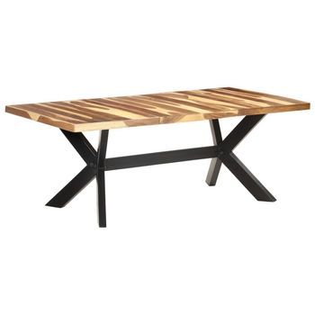 Mesa De Comedor Madera Maciza Con Acabado Miel 200x100x75 Cm Vidaxl