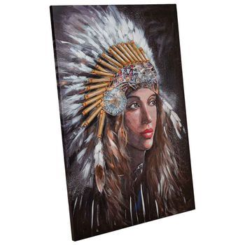 Cuadro Pintado A Mano Con Relieve Gris