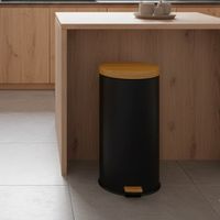 cubo de basura de cocina de pedal negro  30l