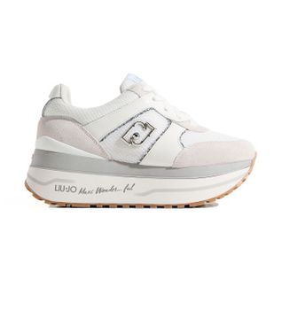 Liu Jo para mujer. BA6019PX80501111 Zapatillas de piel Maxi Wonder Plus 02 blanco (41), 1 a 3cm, Cordones, Casual