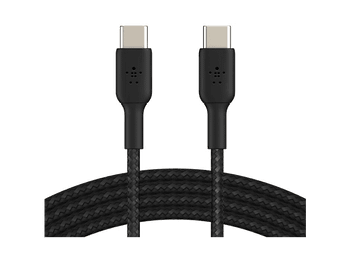 Cable USB - Belkin trenzado USB-C a USB-C, 1m, Compatibilidad Universal, 60W, Negro
