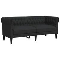 sofa chesterfield de 2 plazas tela negro vidaxl