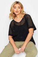 yours top negro de ganchillo mujer curvy y tallas grandes yours