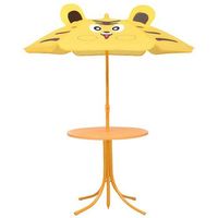 mesa y sillas de jardin infantil 3 uds  muebles de jardin con sombrilla amarillo
