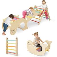 7 en 1 triangulo de escalada montessori escalador de madera plegable costway 80 x 60 x 12 cm colorido