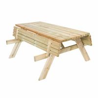 mesa de picnic en madera maciza gardiun essential 200x154x74 cm mesa de jardin para 8 personas  madera de pino tratada en autoclave  dos bancos abatibles  espesor de la madera 42 mm