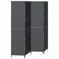 separador de habitaciones negro 195 x 180 cm ratan sintetico vidaxl