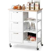 carro de cocina con ruedas costway 67x 37 x 84 cm