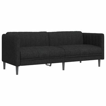 Sofá De 3 Plazas Tela Negro Vidaxl