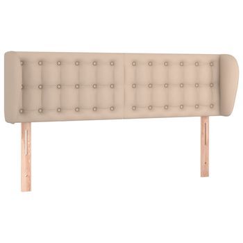 Cabecero De Cuero Sintético Color Capuchino 147x23x78/88 Cm