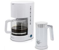 briebe skt1188wht elegance set cafetera goteo 10 tazas cafe filtro espumador leche electrico espuma friacaliente 1000 blanco
