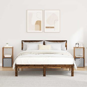 Mesitas De Noche (2 Uds) - Dormitorio - Madera Ingeniería - Madera Vieja (30.5x27x59.5cm)
