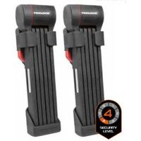trelock set candados plegables fs 480 cops con soporte x-press 100 cm negro 2 unidades