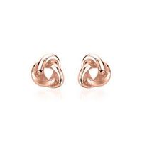 pendientes de nudo para mujer de plata 925 chapadas en oro rosa