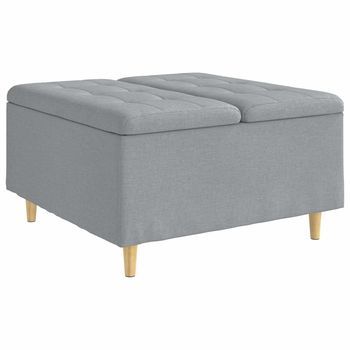 Ottoman Con Almacenamiento Gris Claro 80 X 80 X 45 Cm Tela Vidaxl